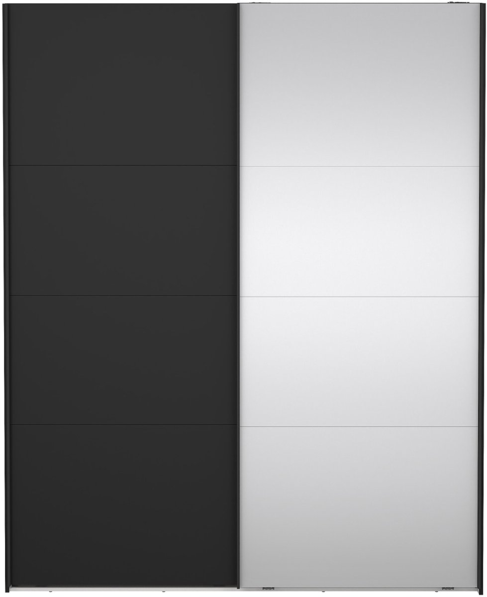 Giga Living Kledingkast Catania - Zwart - Incl. Spiegel - 179x67x220cm