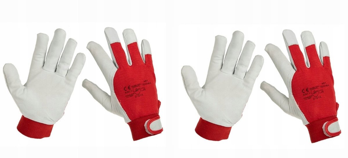 Werkplaats handschoenen geitenleer klittenband rood maat 11 - 2 paar