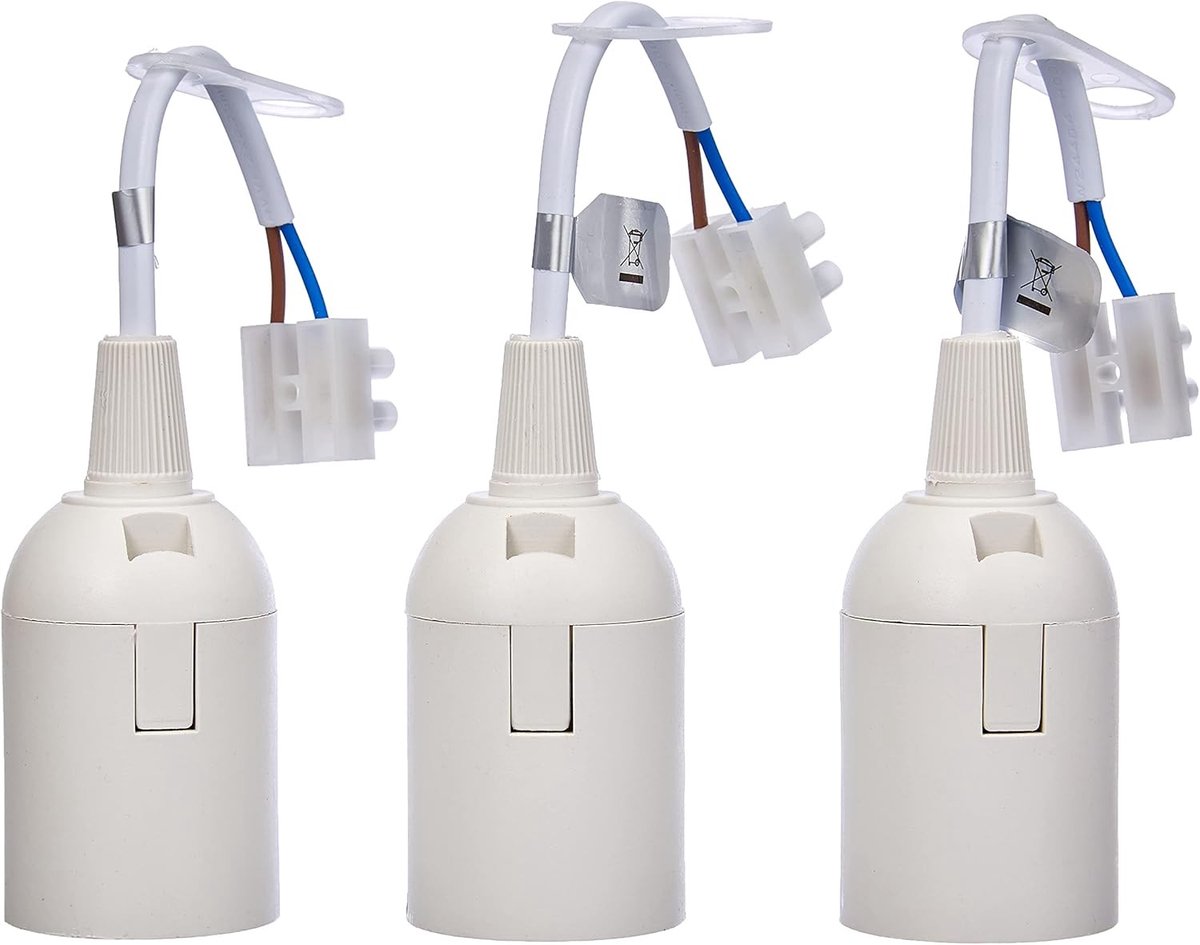 Stekkerlampje - Wit - Single - Kunststof Renovatiestopcontact met E27 Fitting - Voor Verlichting