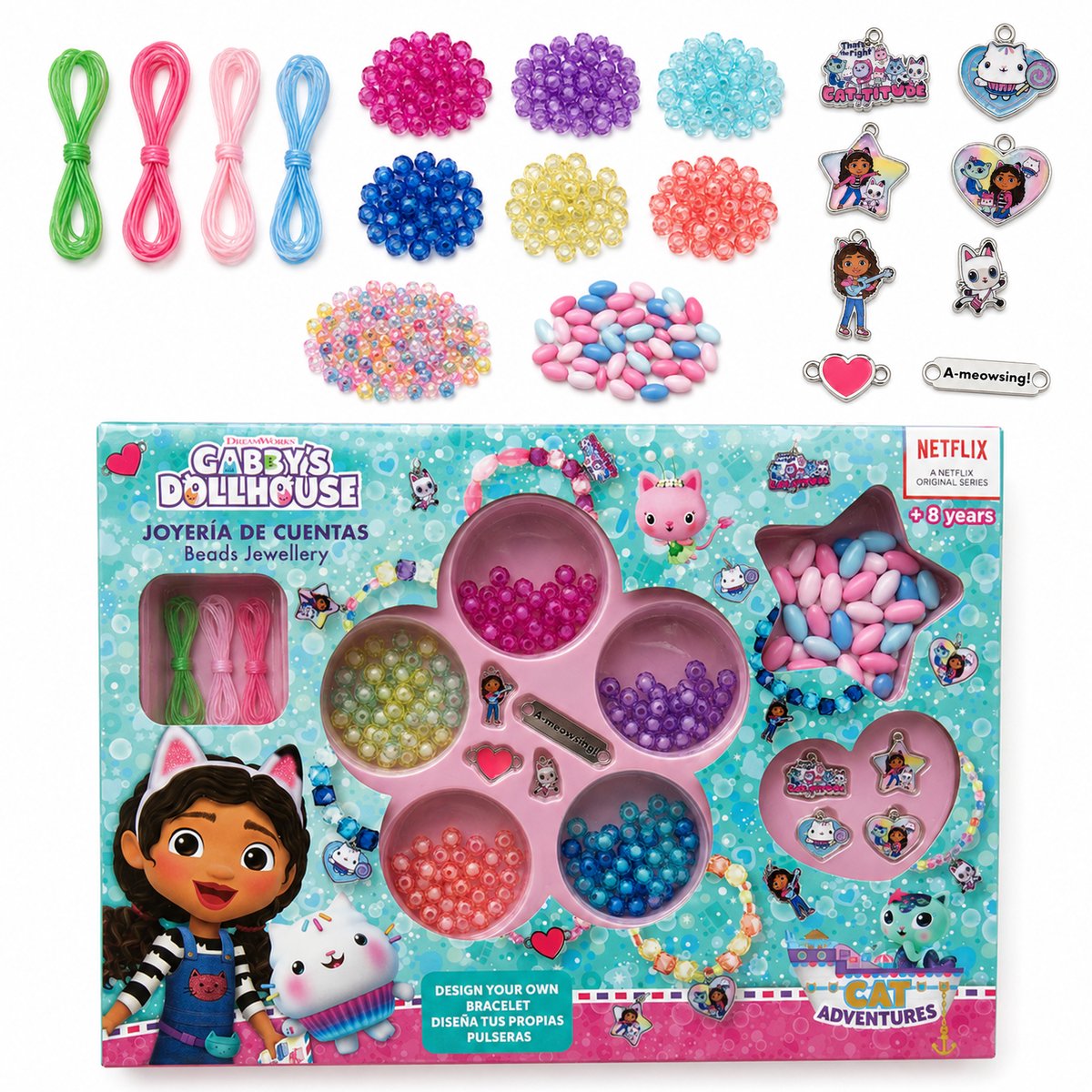 Gabby’s Poppenhuis Kralen Sieraden Maakset – 300 Kralen, Koorden en Bedels