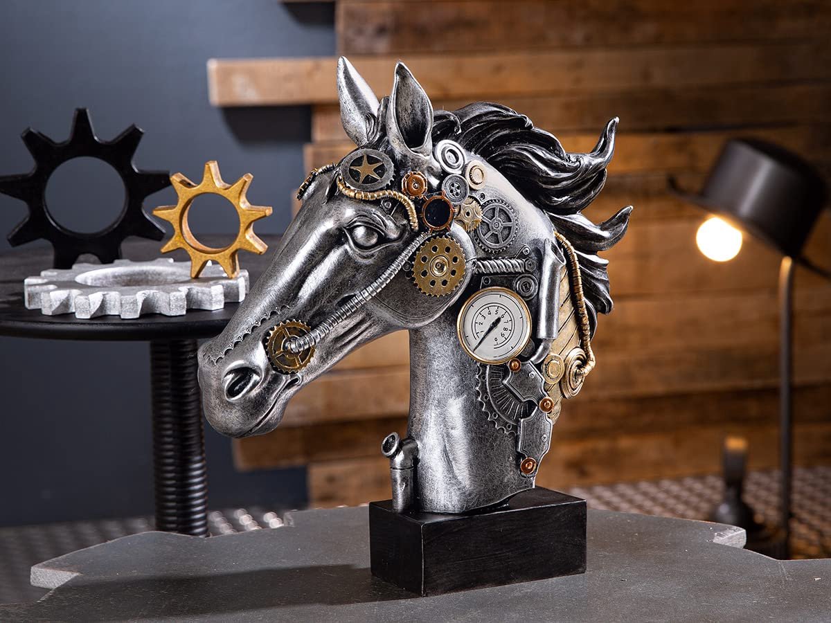 Casablanca decoratieve sculptuur figuur Steampunk Horse van kunsthars - accessoires woonkamer - cadeau - ShopVlot