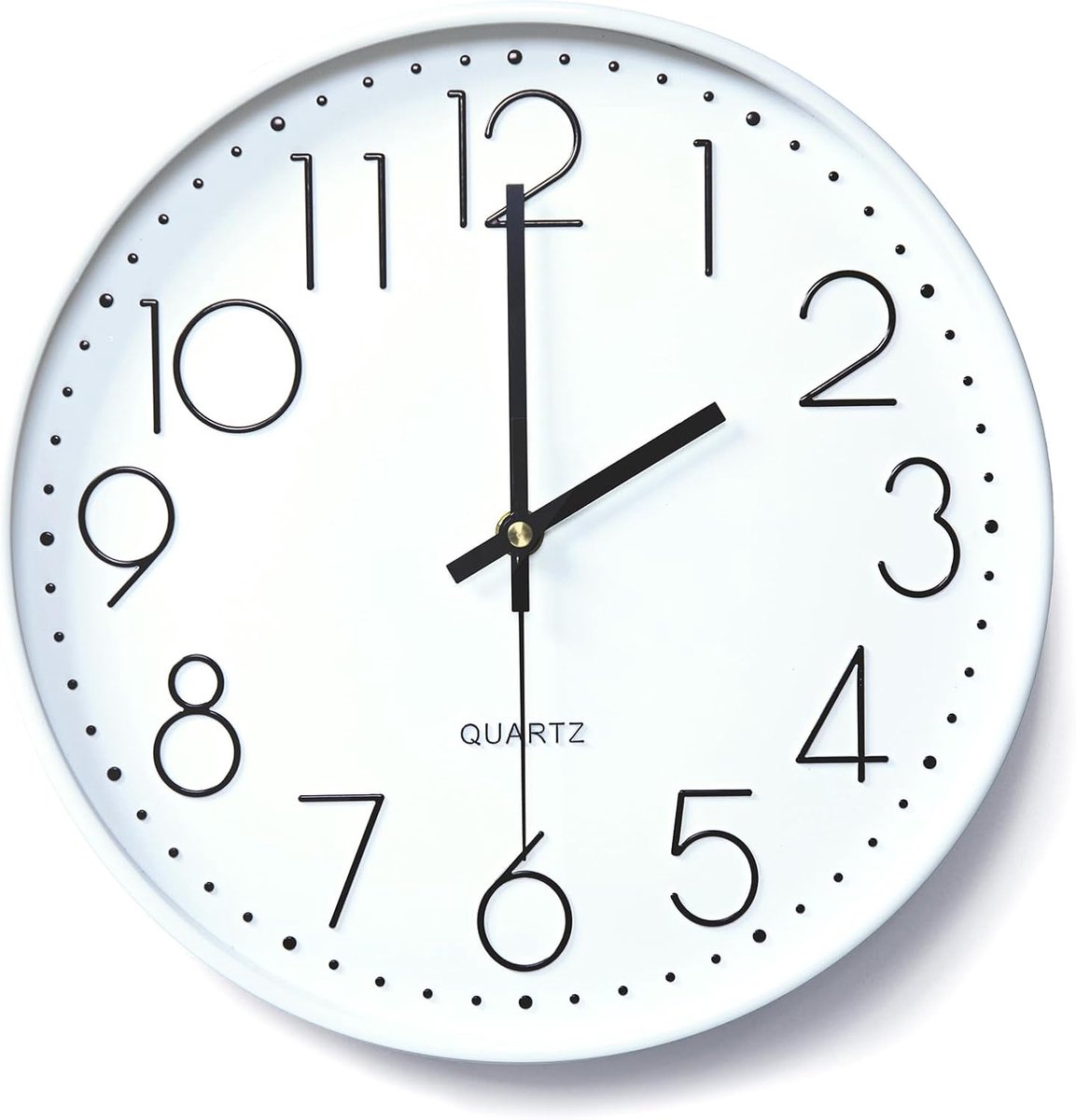 CIOXSOIO 30 cm stille wandklok, 3D-cijfers, wandklok, zonder tikkende geluiden, modern, analoog, gemakkelijk te lezen - ShopVlot