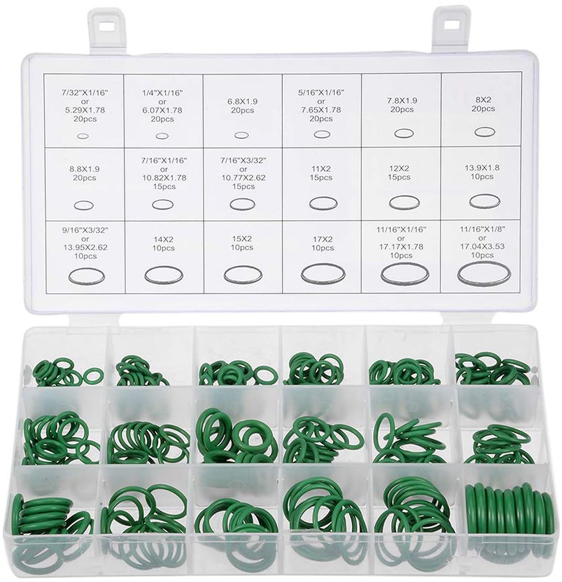 VBGURR 270 stuks O-ringassortiment afdichtingsringen, set, 18 maten, O-ring assortiment, afdichtring voor - ShopVlot