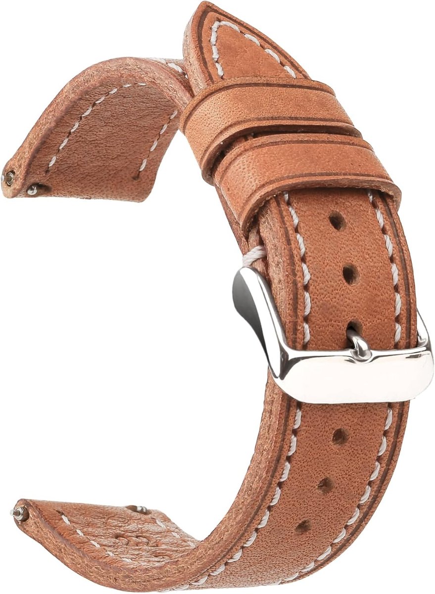 Soft Vegetable Tanned Leather Watch Bands, Quick Release Watch Band Replacement, Choice of Width - ShopVlot