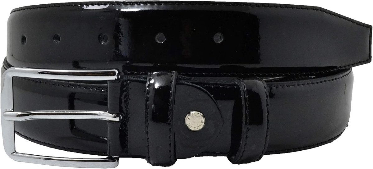Conte Massimo Genuine Leather Belt in Shiny Patent Leather, Man and Woman Handmade - ShopVlot