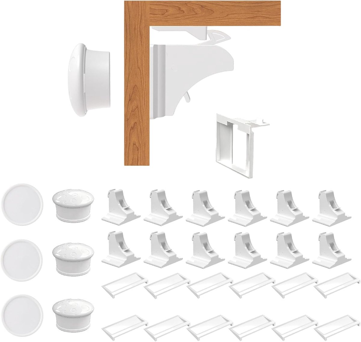 Magnetische Kinderbeveiliging, Magnetisch Kastslot, Kinderbeveiliging Kast, Onzichtbare Babyproofing, 12 Slotjes & 3 - ShopVlot