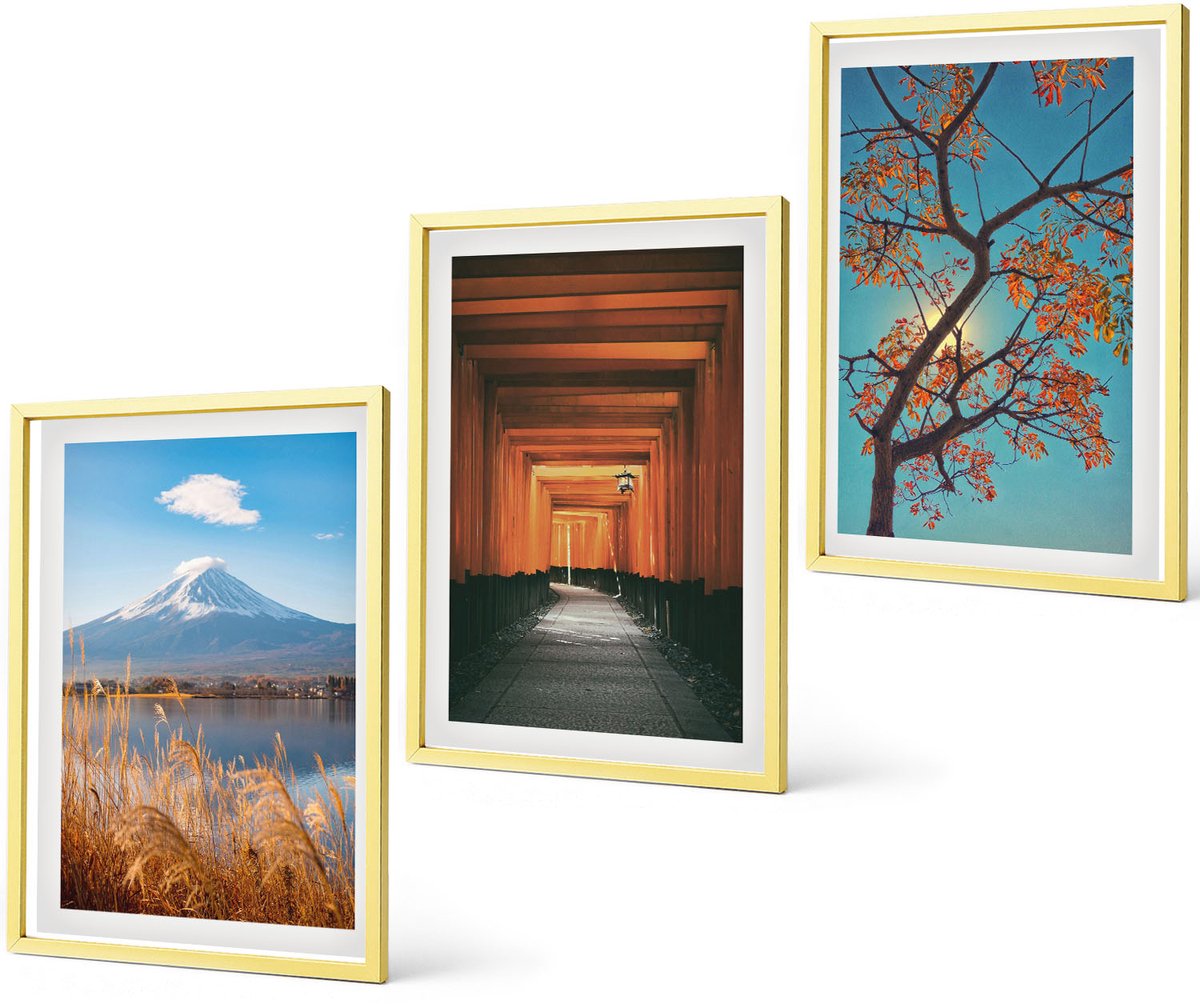 Coloray 3-Delige Schilderij Set - Tropische Landschappen Met Stranden En Palmbomen - 40 x 40 cm En 40 x 60 cm - Decoratieve Schilderijen - Wanddecoratie - Hal - Moderne Wanddecoratie