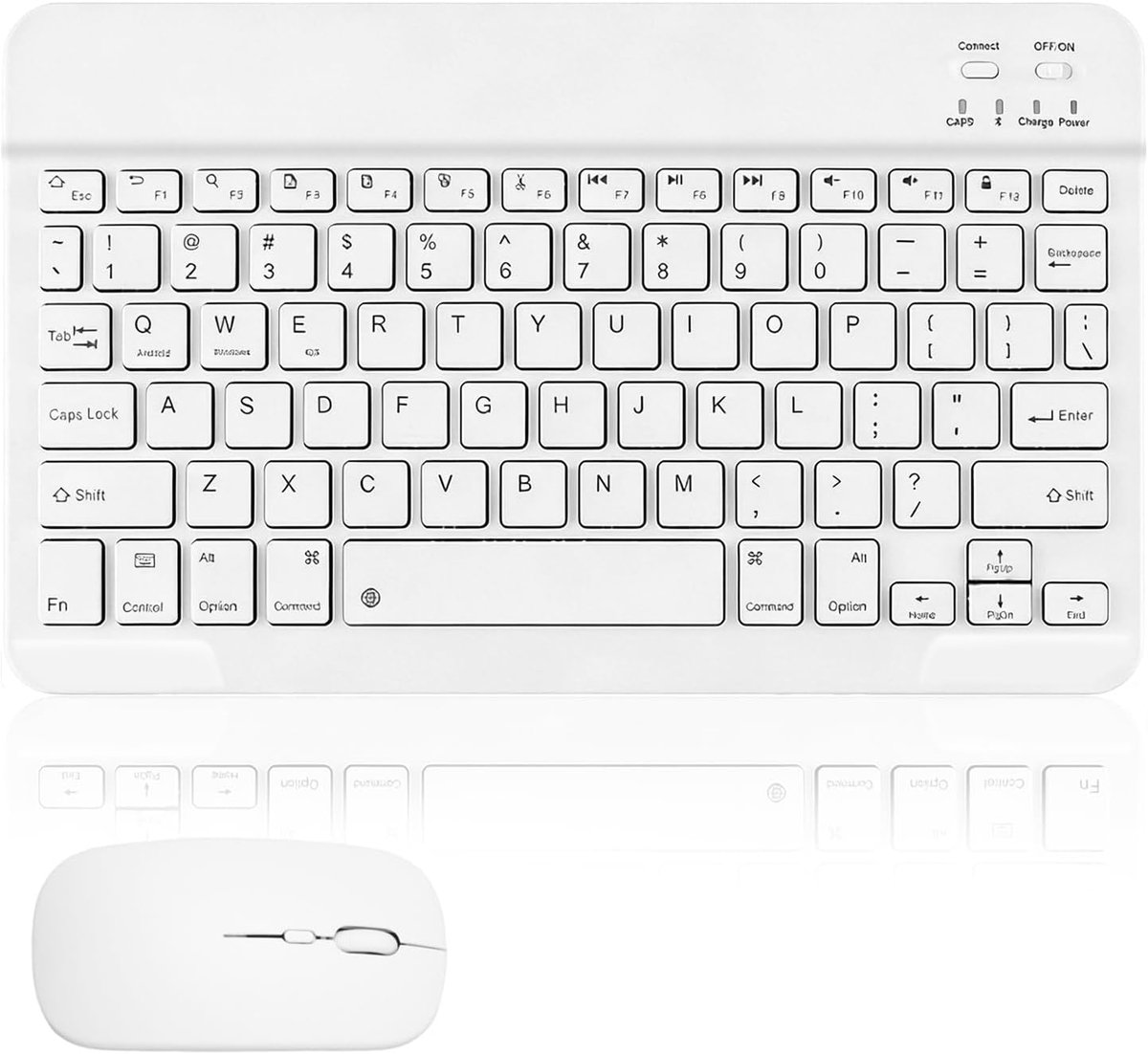 Draadloos bluetooth-toetsenbord en muis voor tablet en laptop, 25,4 cm (10 inch), oplaadbaar, USB, met Fn-toetsen - ShopVlot