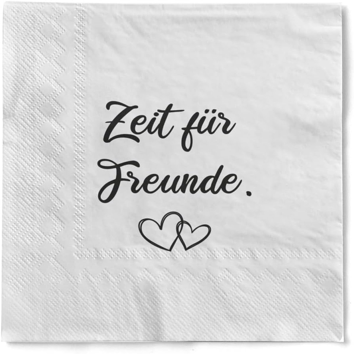 Servetten "Zeit für Freunde" van tissue, 33 x 33 cm, 3-laags, 1/4 vouw, 20 stuks - ShopVlot