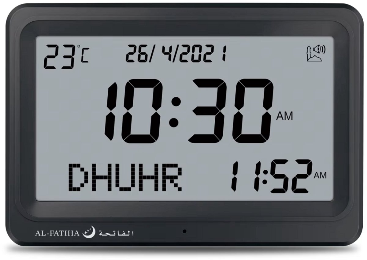Azan Clock Black- Zwart