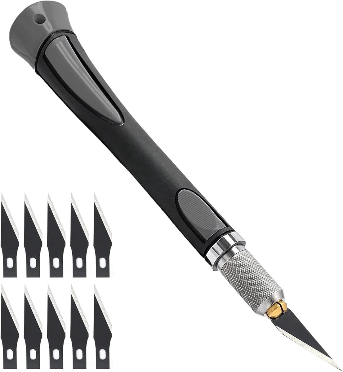 11 Pcs Scalpel Surgical Scalpel Precision Knife Non-Slip Rubber Modelling Knife for Art Sculpture Art Carving Knives - ShopVlot