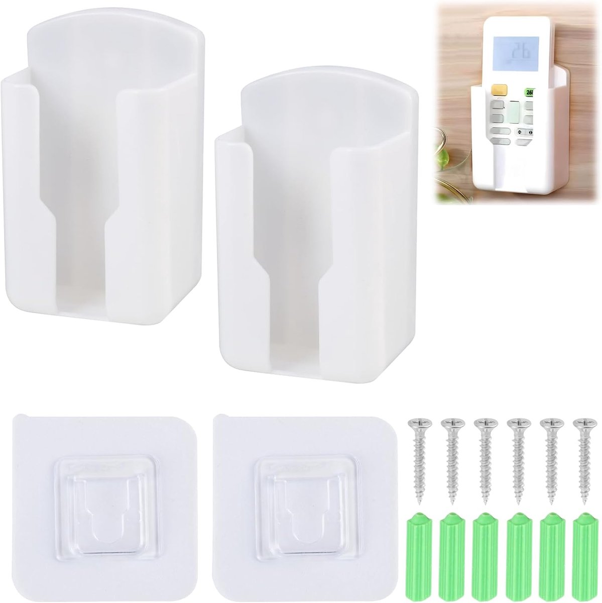 Wall Mount for Remote Control, Wall Mount, Remote Control, Wall Mount with Glue and Screws for TV, Air Conditioning - ShopVlot