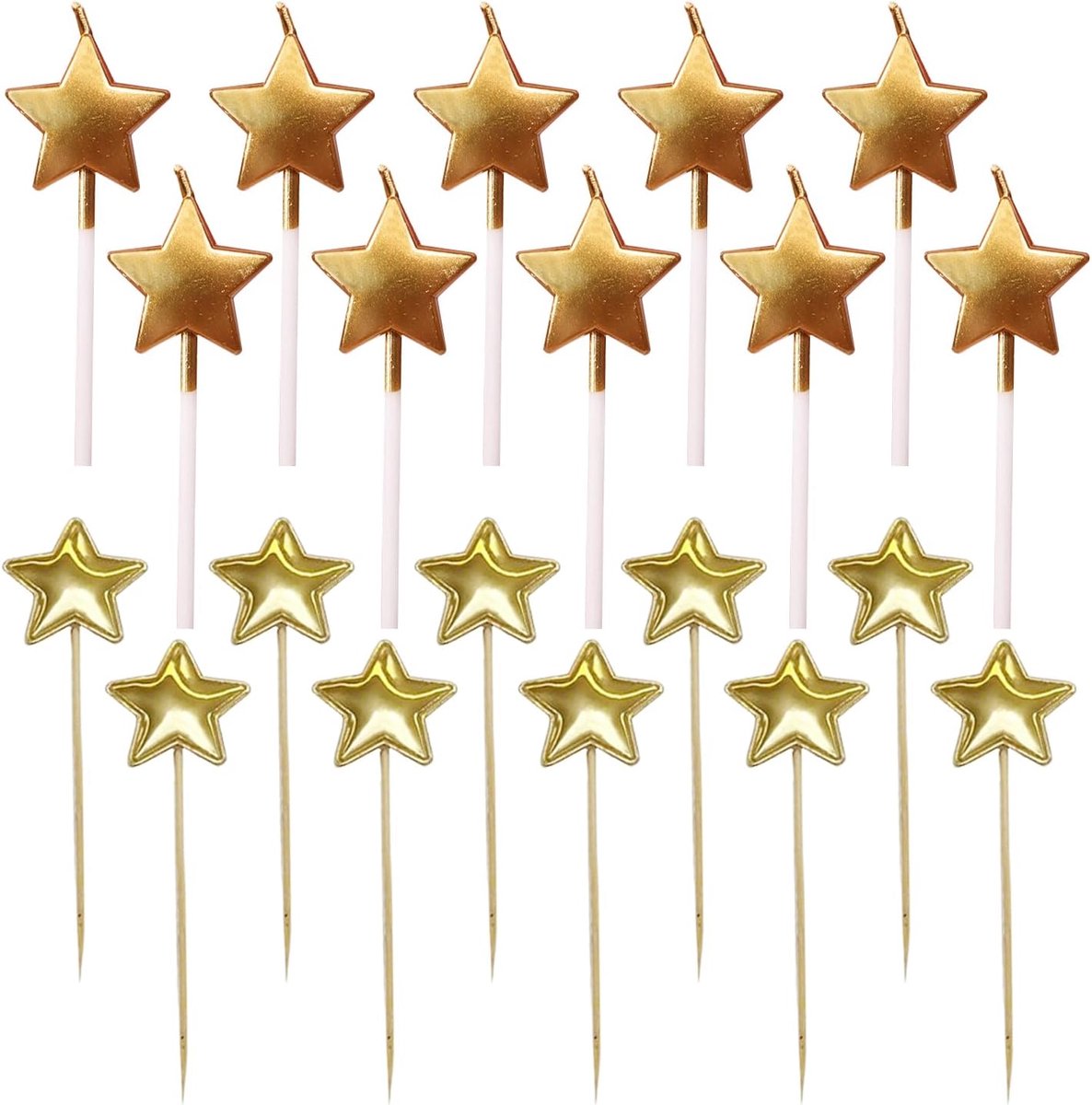 Star candles with 10 pieces and 10 star inserts, cake decorations, cake baking accessories - ShopVlot