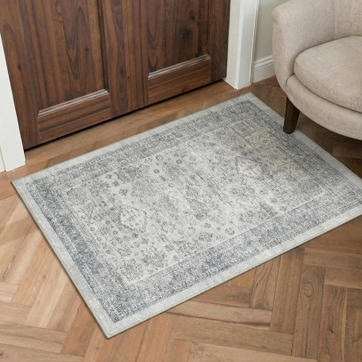 Wasbaar tapijt 60x90 cm - vintage design - korte pool - ideaal voor gang en keuken - ShopVlot
