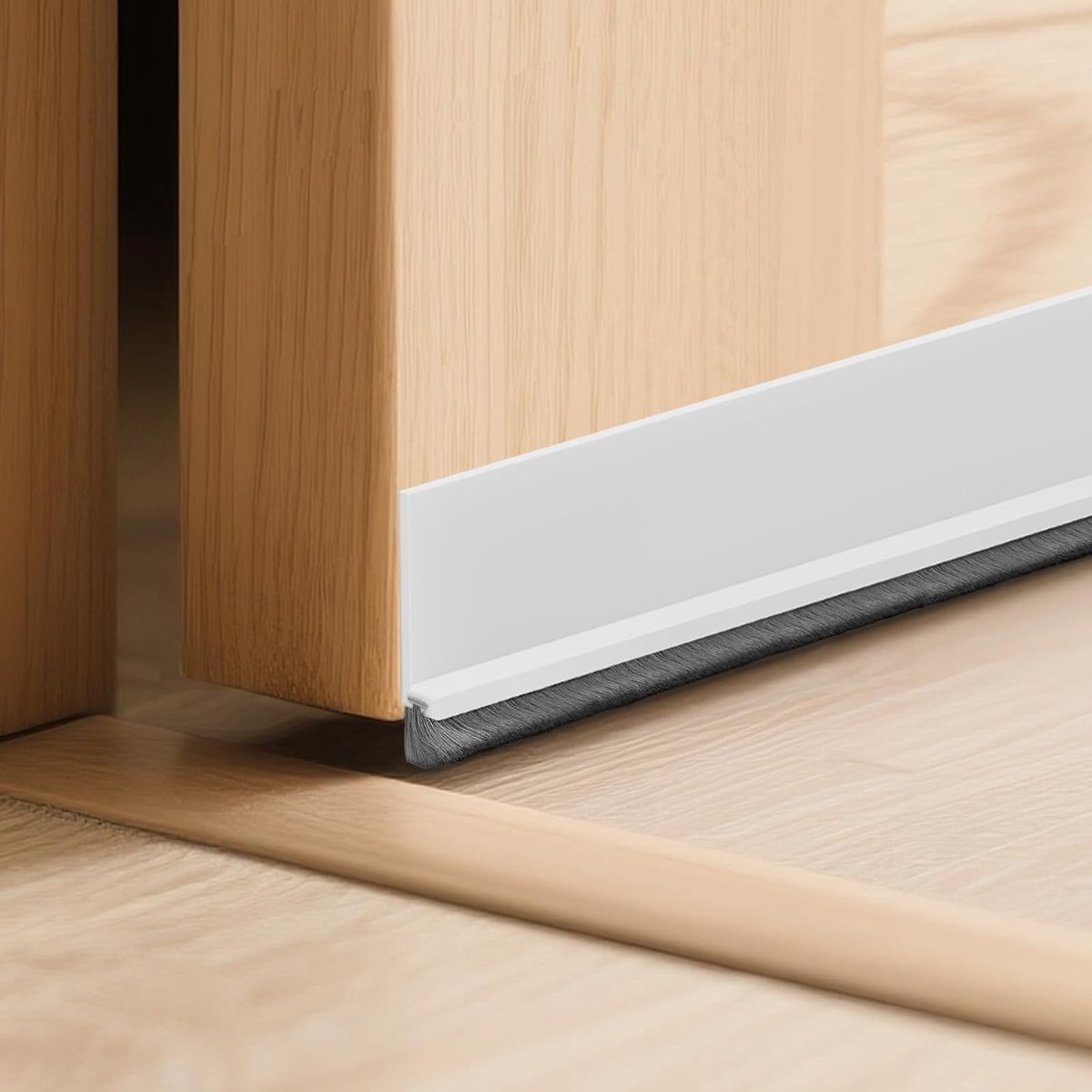 Door Seal, 100 cm, White, Draught Excluder for Doors, Brush Seal, Self-Adhesive, Bottom Door Seal, Door Seal, Can Be - ShopVlot