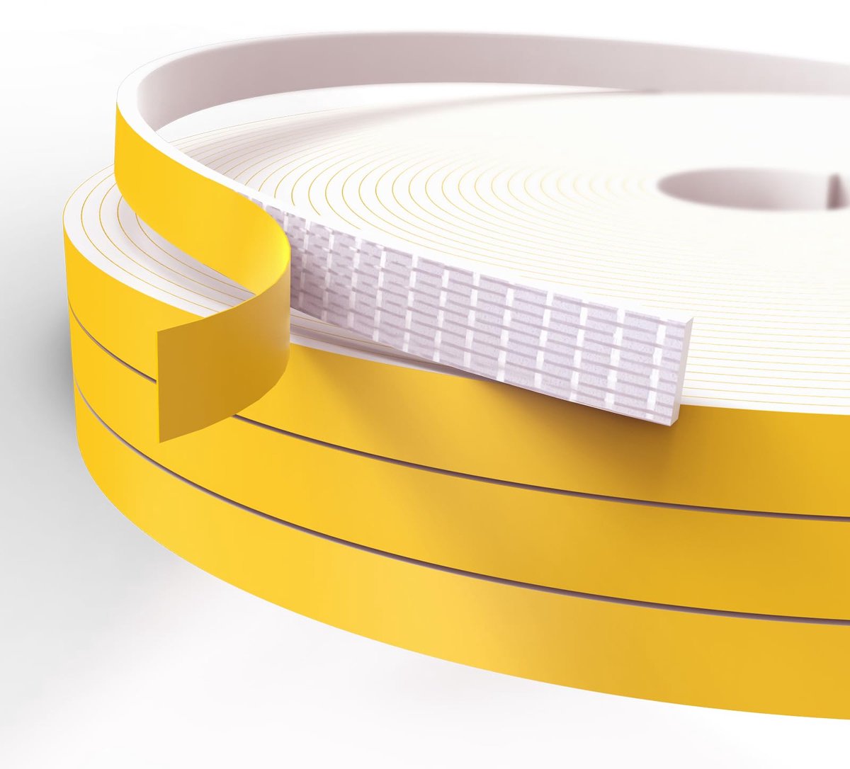 Famanu – Tochtstrip voor deuren en ramen, zelfklevende schuimtape van 12 mm (B) x 3 mm (T) x 15 m (L), ideaal voor tocht- en weerafdichting