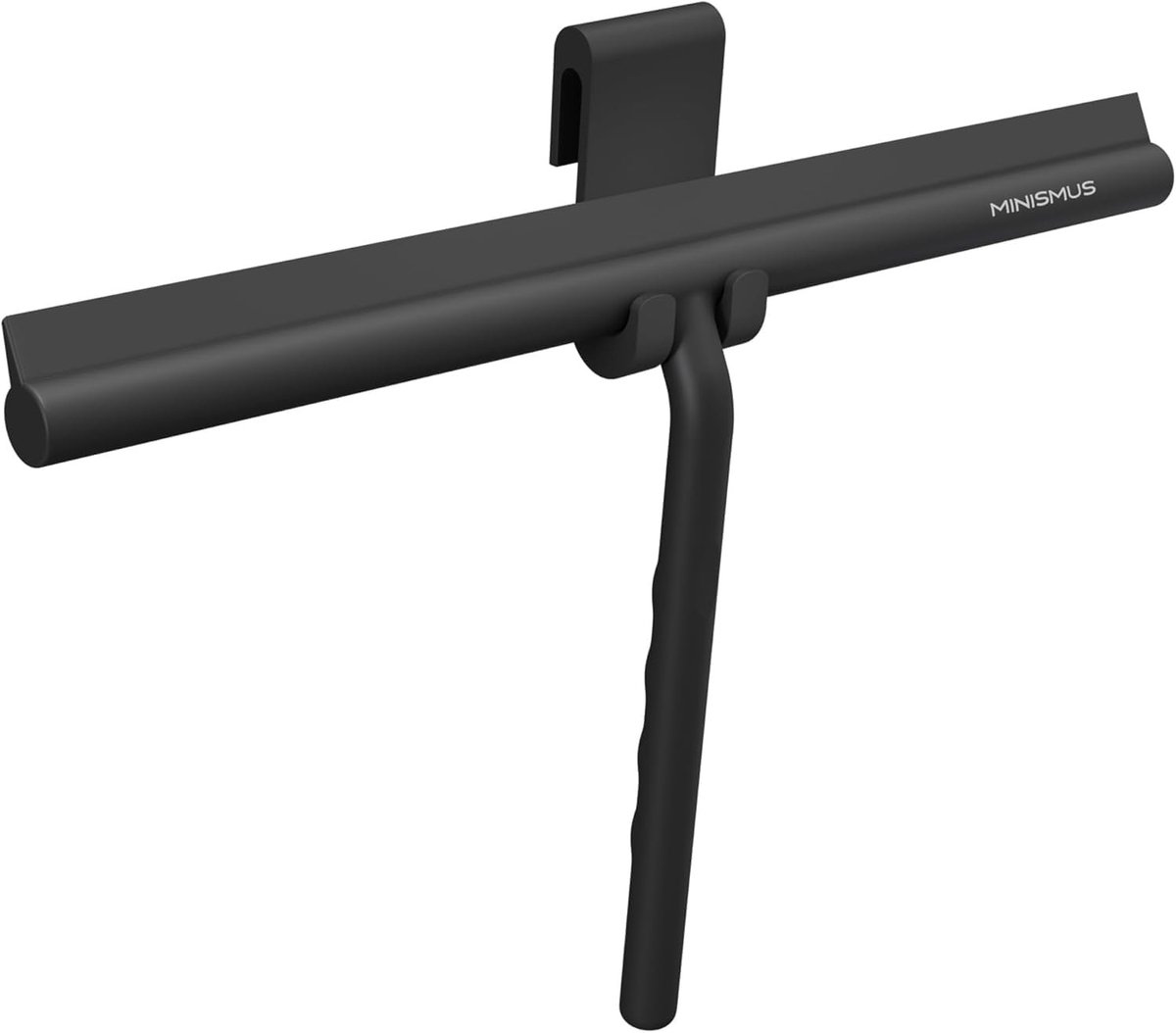 Extra Brede Douchewisser met Ophanghaak - Zwart - 33 cm - Silicone Douchetrekker voor Badkamer