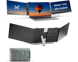 Blerron Flex Pro - 14 Inch - Portable Monitoren - 1 Kabel - Lichtste model 1 KG - Draagbare Monitor - Portable Monitor - Beeldscherm - 1920x1080 FHD