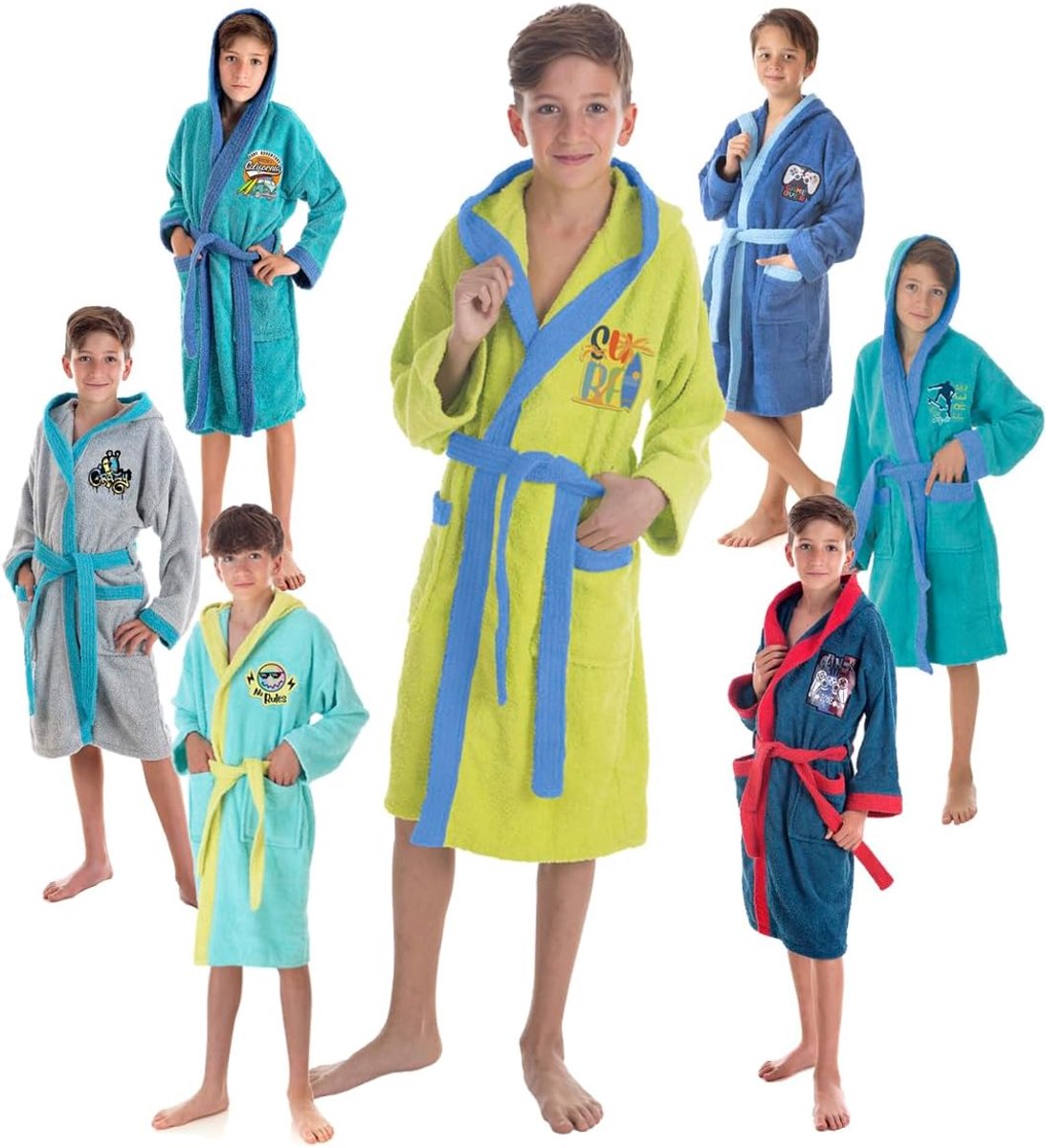 LEBENGOOD Bathrobe for Children, Girls, Unisex Children with Ears, 100% Cotton, Oeko-Tex, 2 Pockets, Belt, Hood - ShopVlot