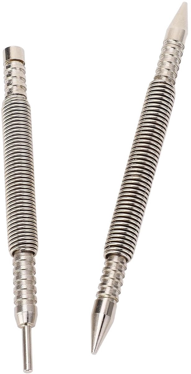 SnelShoppen - 2 Stuks Veer Nagelpuntgereedschap Dubbelhoofd Nagelzetter en Scharnierpen Punch Deurpen Verwijder Gereedschap Set voor Metaal en Hout