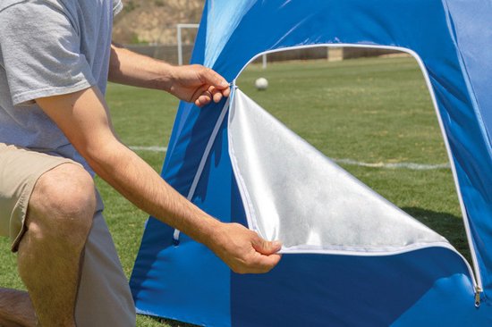 Sport-Brella Ultra - Windscherm - Strandtent - Draagbaar - Draagbare Parasol / Paraplu XL - Windscherm - Tochtscherm - Stormparaplu - Zonnescherm - Blauw - Unisex - One Size van Sport-Brella — afbeelding 5
