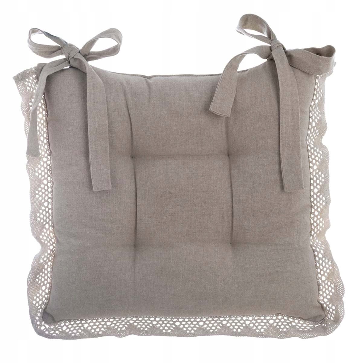 Merkloze Stoelkussen Beige Kant Retro Stijl 40x40 cm