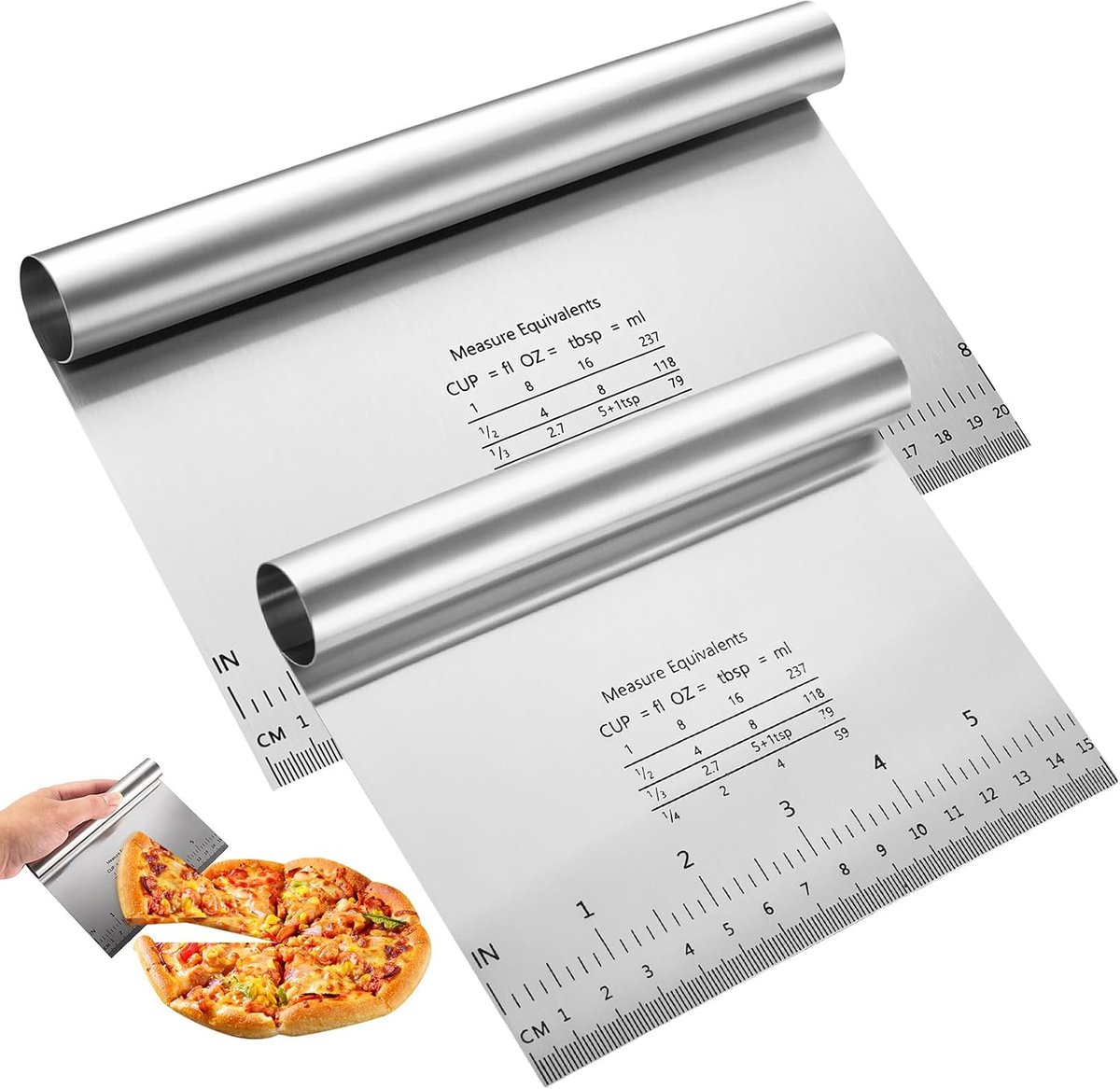 2 groenteschep roestvrij staal, deegsnijder, deegkaart - ShopVlot