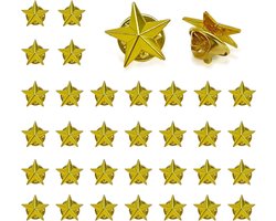 VIKSAUN 30pcs Gold Star Pin Women Shirt Brooch Buttons Safety Brooch Buttons 5 Pointed Metal Star Pin Star Lapel Pin - ShopVlot