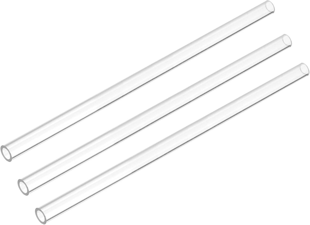 DMiotech 3pcs 17" Clear Rigid Plastic Pipe 4mm x 6mm(1/4") Polycarbonate Tube Round Tube for Lighting Water Plumbing - ShopVlot