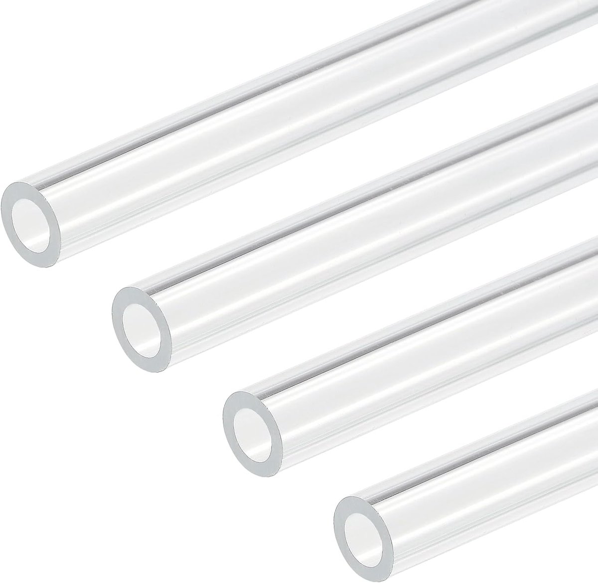 DMiotech 4pcs 8mm x 12mm(5/16" x 1/2") Clear Acrylic Pipe Rigid Plastic Tubing 10inch for Aquarium Water Pipe, Water - ShopVlot