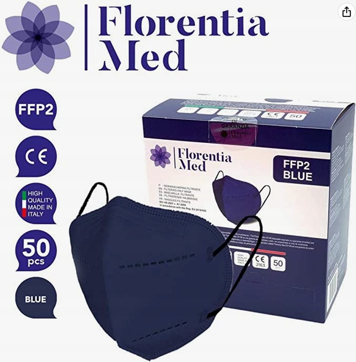 FFP2 Mondkapjes Blauw - 50 stuks