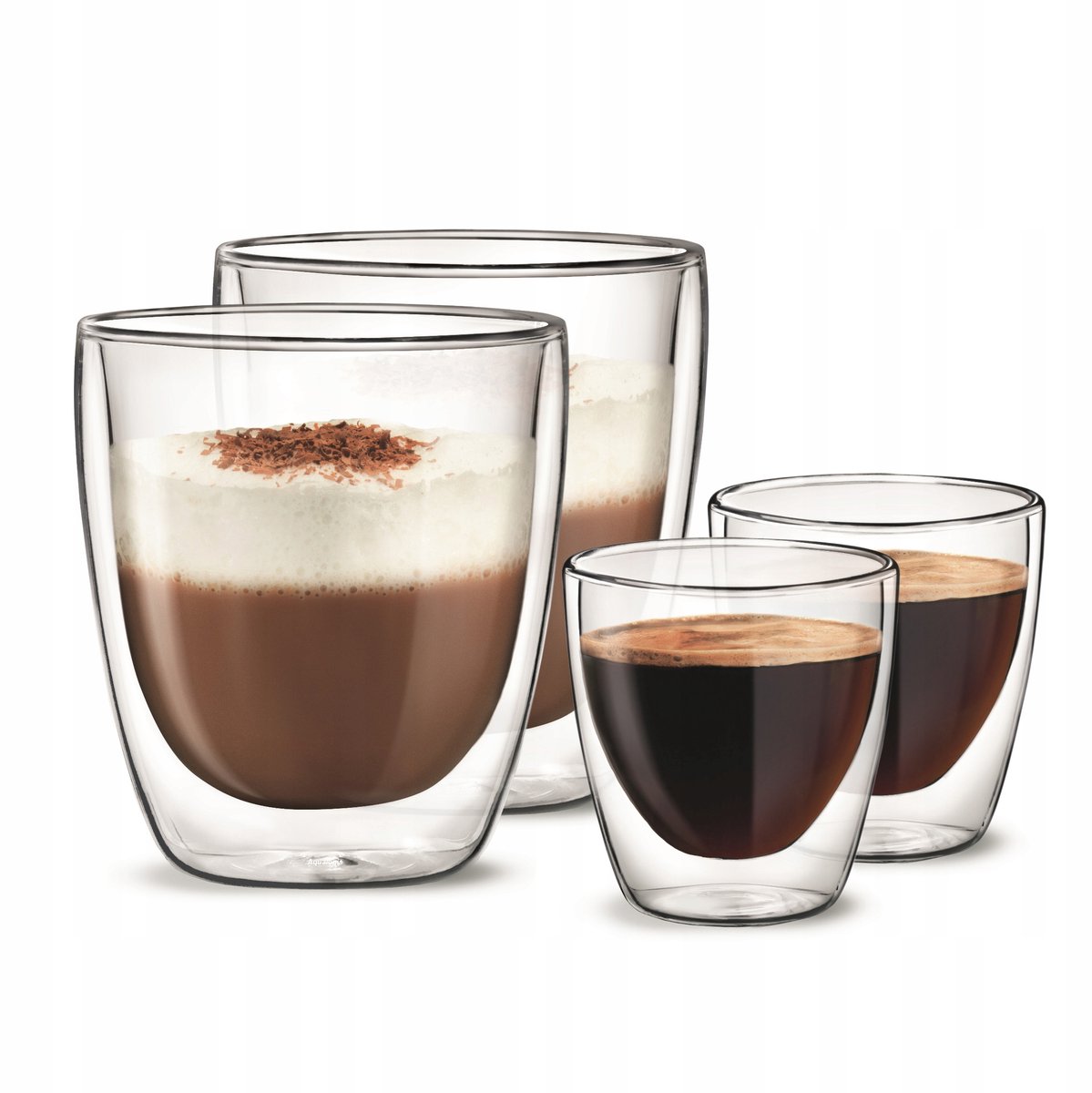 Set van 4 Thermische Glazen - Dubbelwandig voor Koffie & Thee