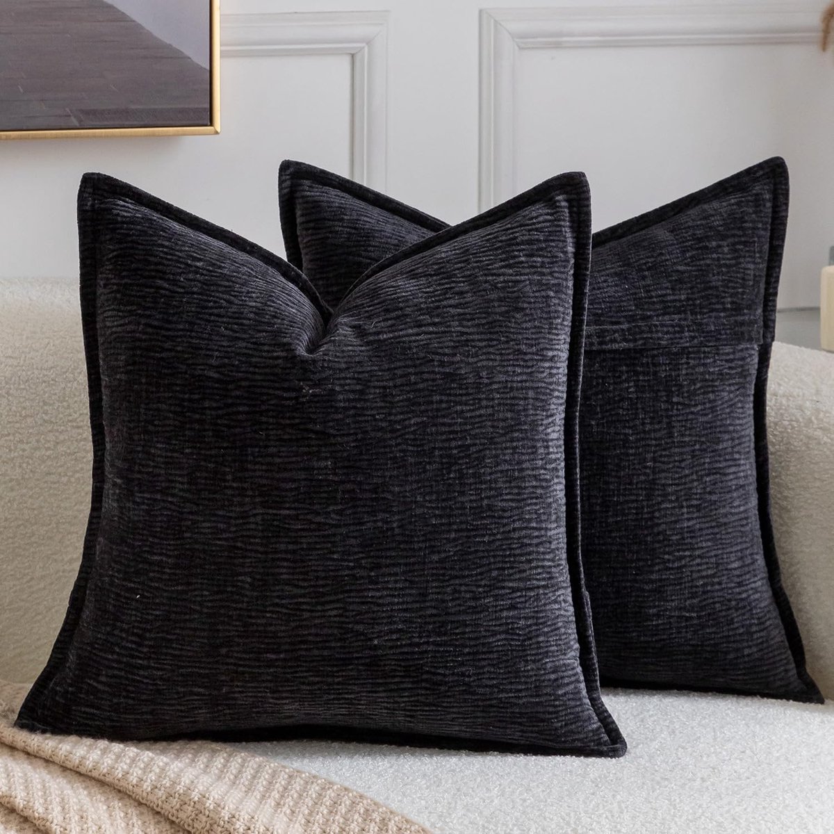 Sierkussenhoezen 45x45 cm - Zachte chenille - Effen textuur - Perfect voor bank en slaapkamer - ShopVlot