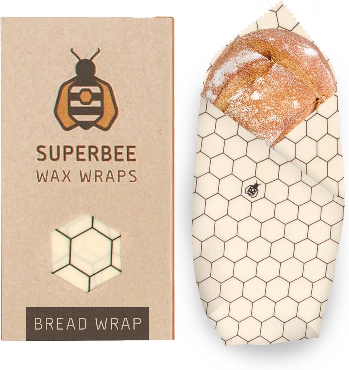 SuperBee Beeswax Wipes - XXL Beeswax Bread Cloth 40x50cm - Hexagonia, Reusable Eco-Friendly, Zero Waste Food Packaging - ShopVlot