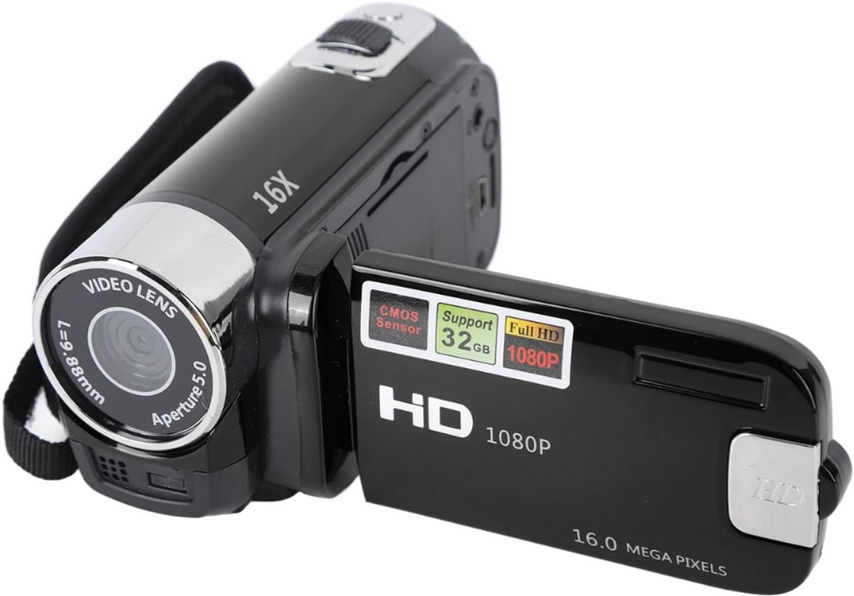 DYVNS® Handycam - Videocamera - Filmcamera - Vlog Camera voor Beginners - 1080P - Draaibaar Scherm