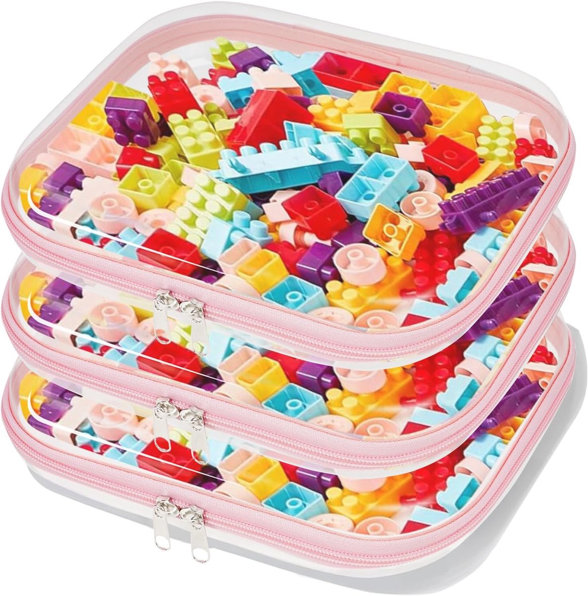 Transparent Double Zipper Bag Transparent PVC Toiletry Bag Waterproof Travel Cosmetic Bag Portable Hard Bag for Women - ShopVlot