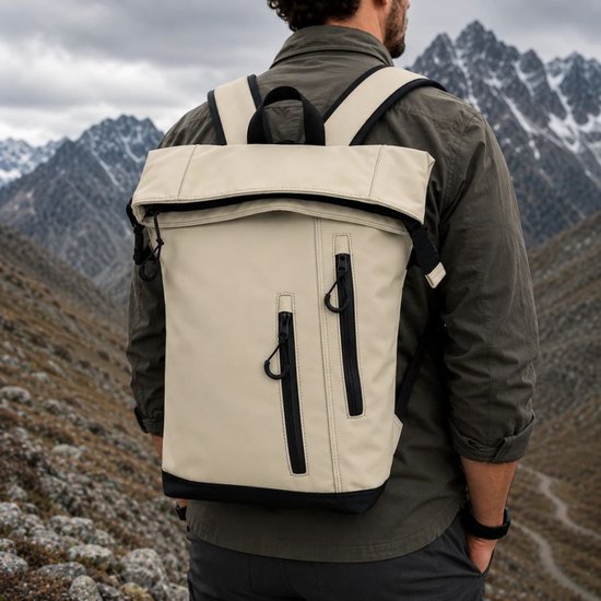 Fietsrugzak Off-White - Enkele Fietstas / Rugtas - 16,5 inch Laptop Rugtas - Rugtas & Fietstas in 1 van Willex — afbeelding 3