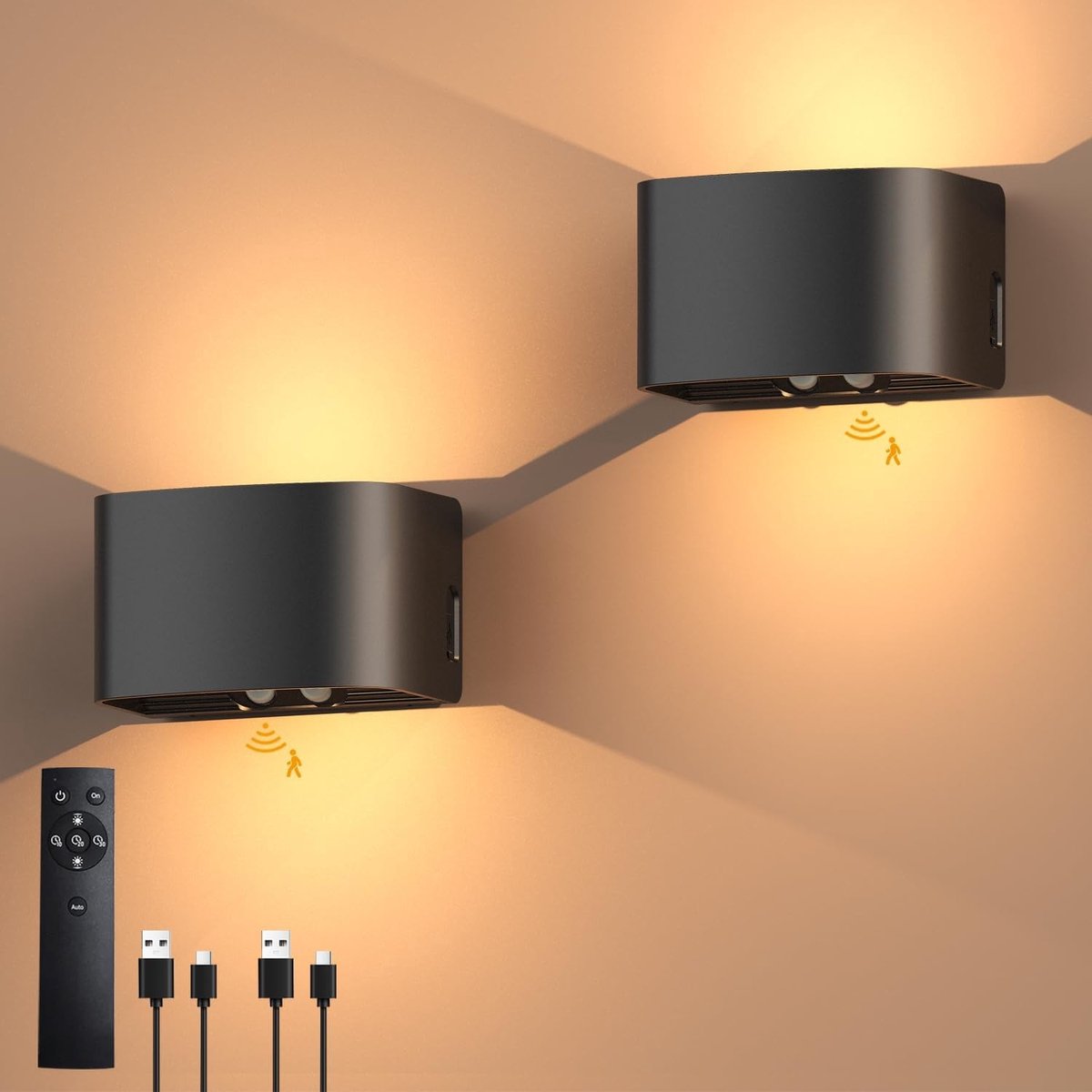 Schilderijlampje draadloos - Warmwit - Oplaadbare wandlamp met bewegingsmelder en afstandsbediening - Voor binnengebruik