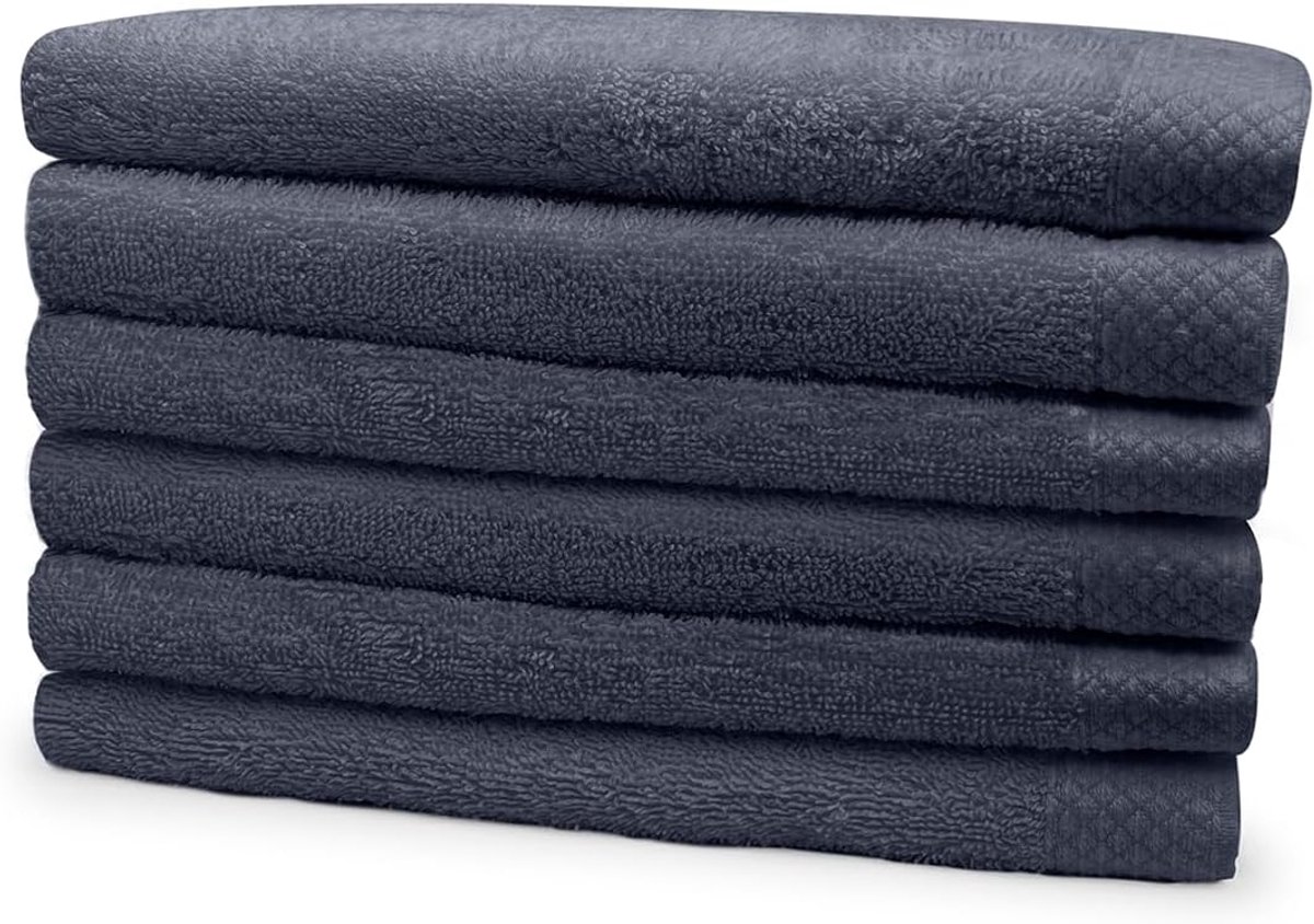 Terry Towel 100% Cotton 60x110cm - dark grey - set of 6 - ShopVlot