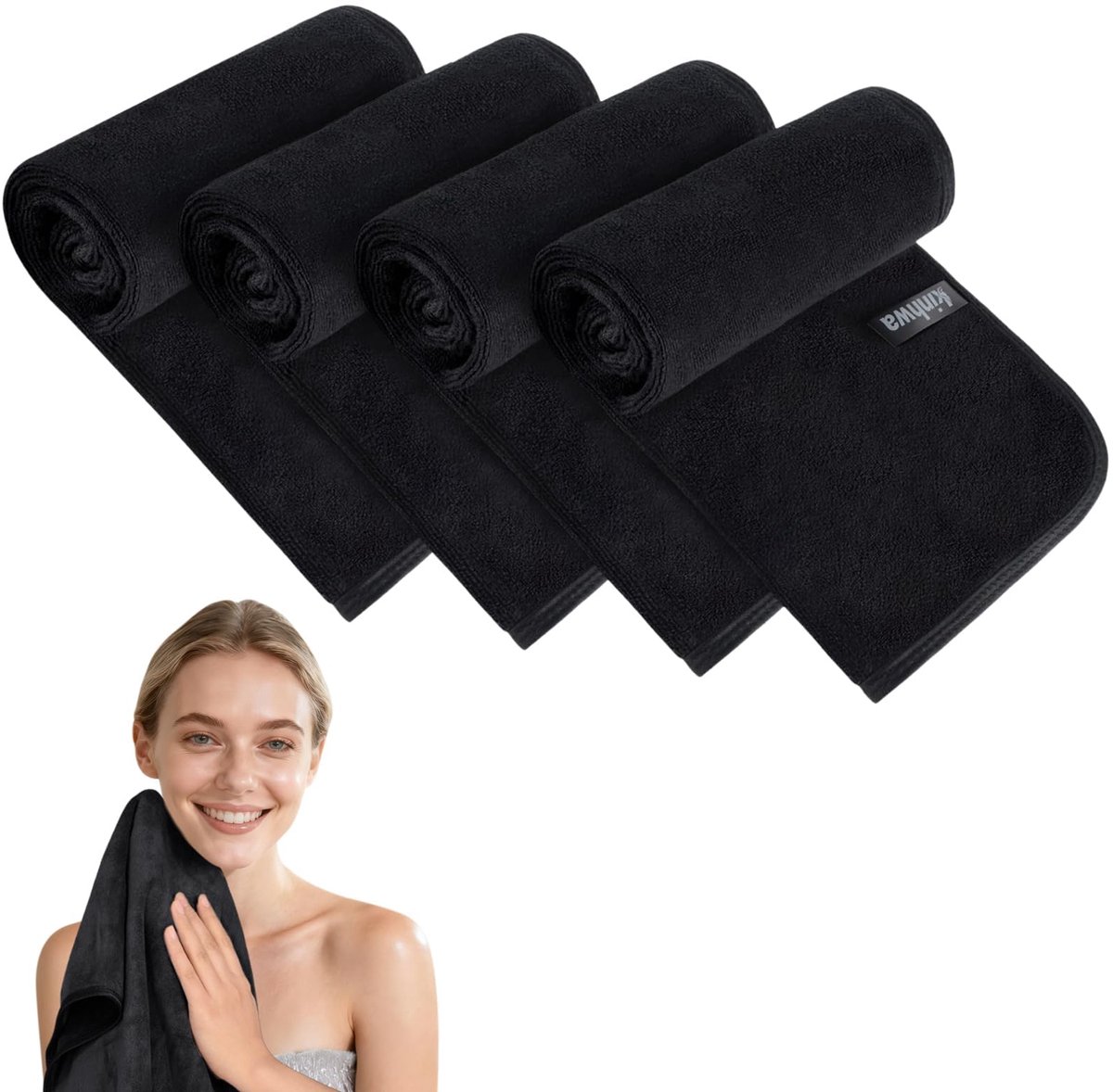 KinHwa Microvezel Zachte Handdoeken voor Badkamer Abosorbent Kleine Gastendoeken Dikke Gezichtshanddoeken 30 cm x 50 - ShopVlot