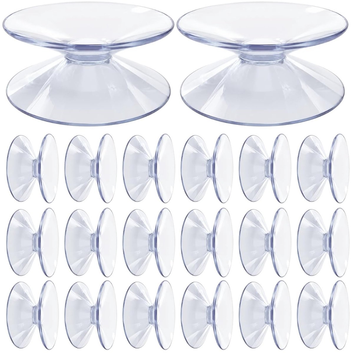 Zuignap met schroefdraad - Transparant - 40 mm - Dubbelzijdige Kunststof Zuignap - Voor Glas en Glad Oppervlak