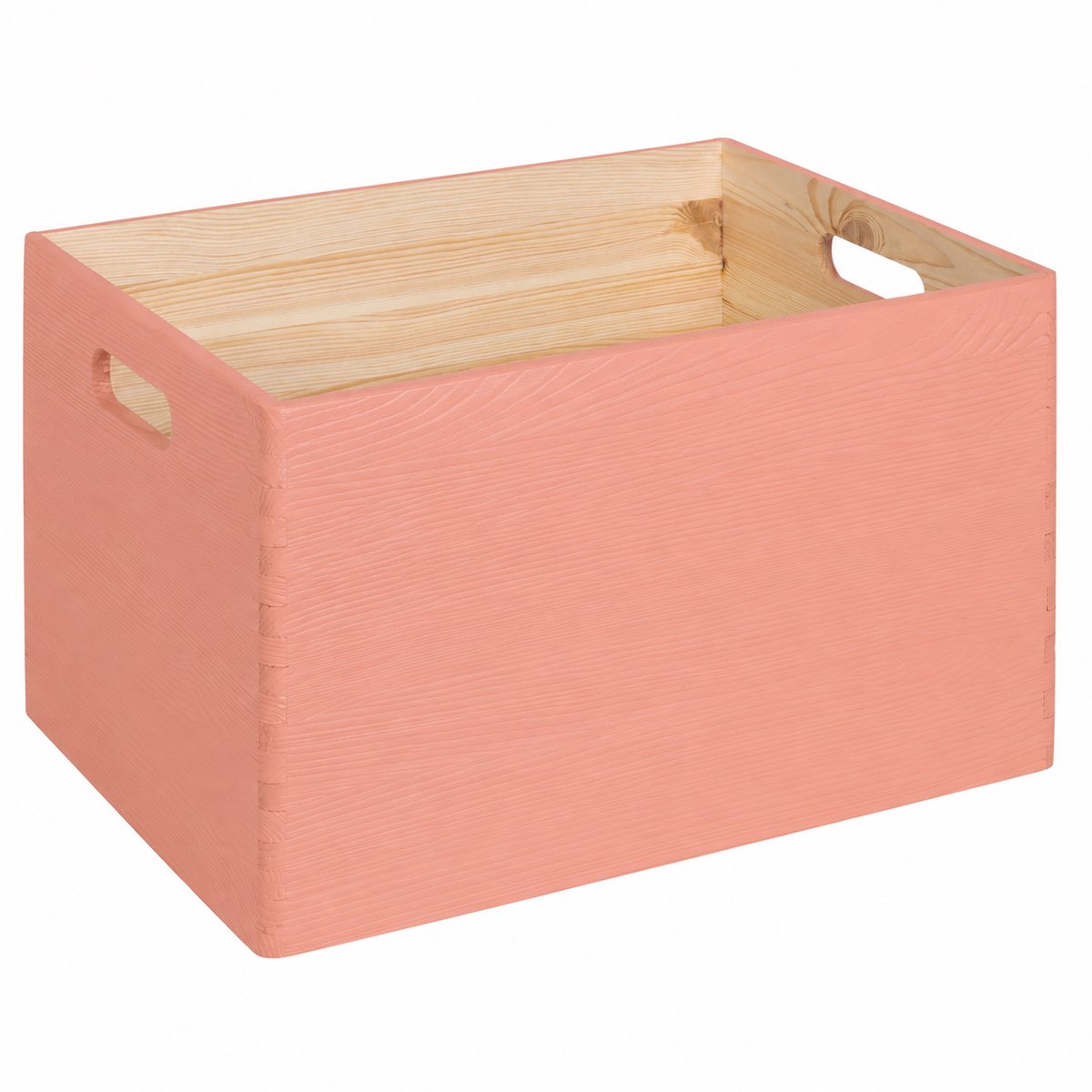 HAUDT® KIM MAXI open FRAMBOOS houten stapel kist - 39,5 x 29,5 x 23 cm - houten opberger - opbergkist - stapelkist