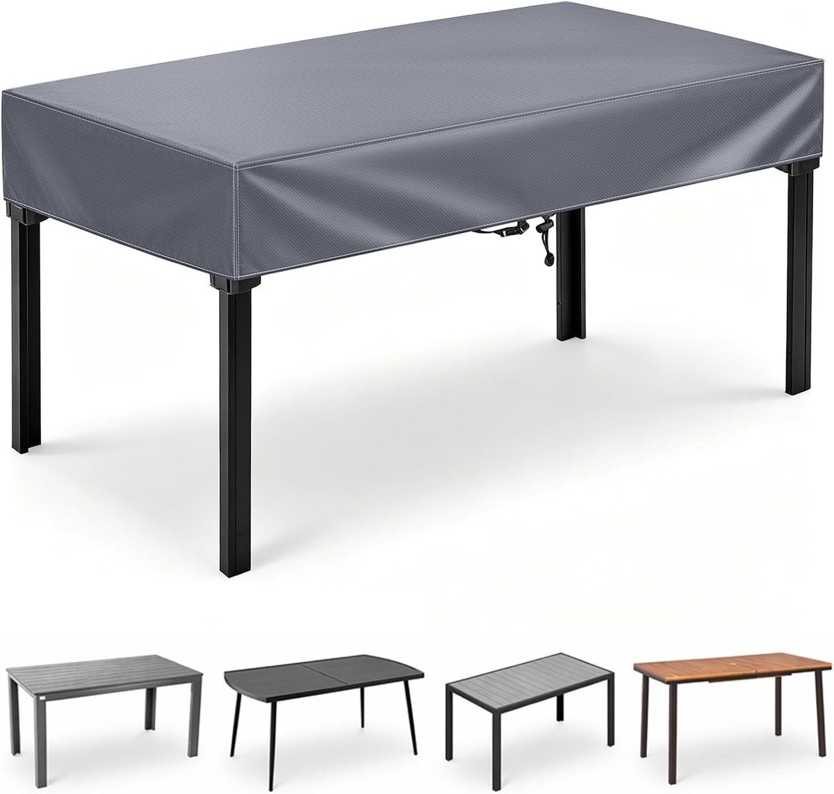 Patio Table Cover (Grey, 63 x 90 x 15 cm) - ShopVlot