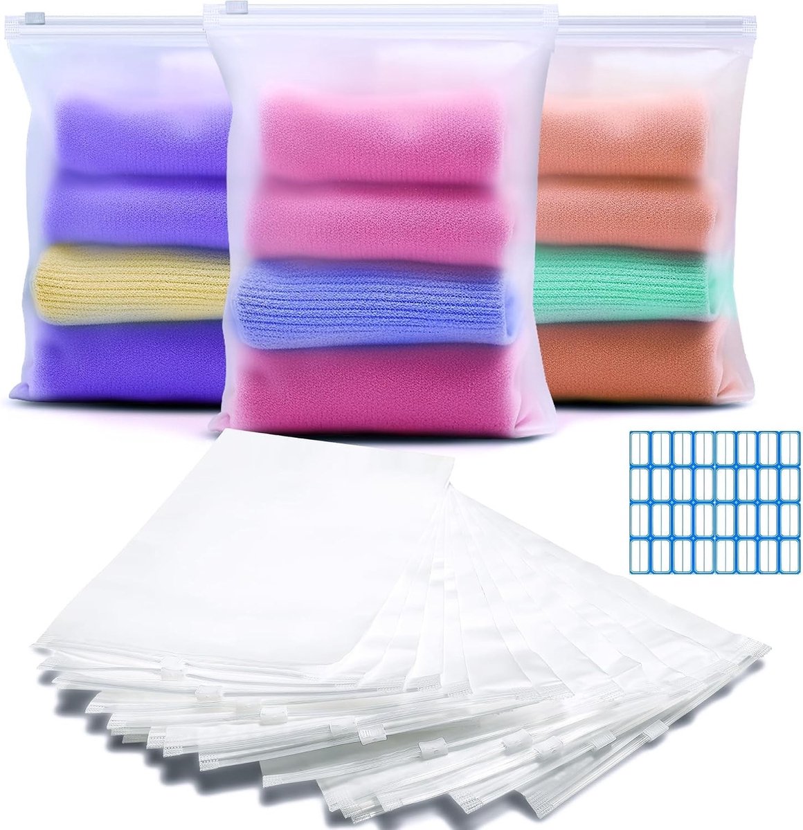 Hersluitbare zakjes zipsluiting - Transparant - 17 x 25 cm - Plastic herbruikbare waterdichte opbergtas - Voor kleding en cosmetica