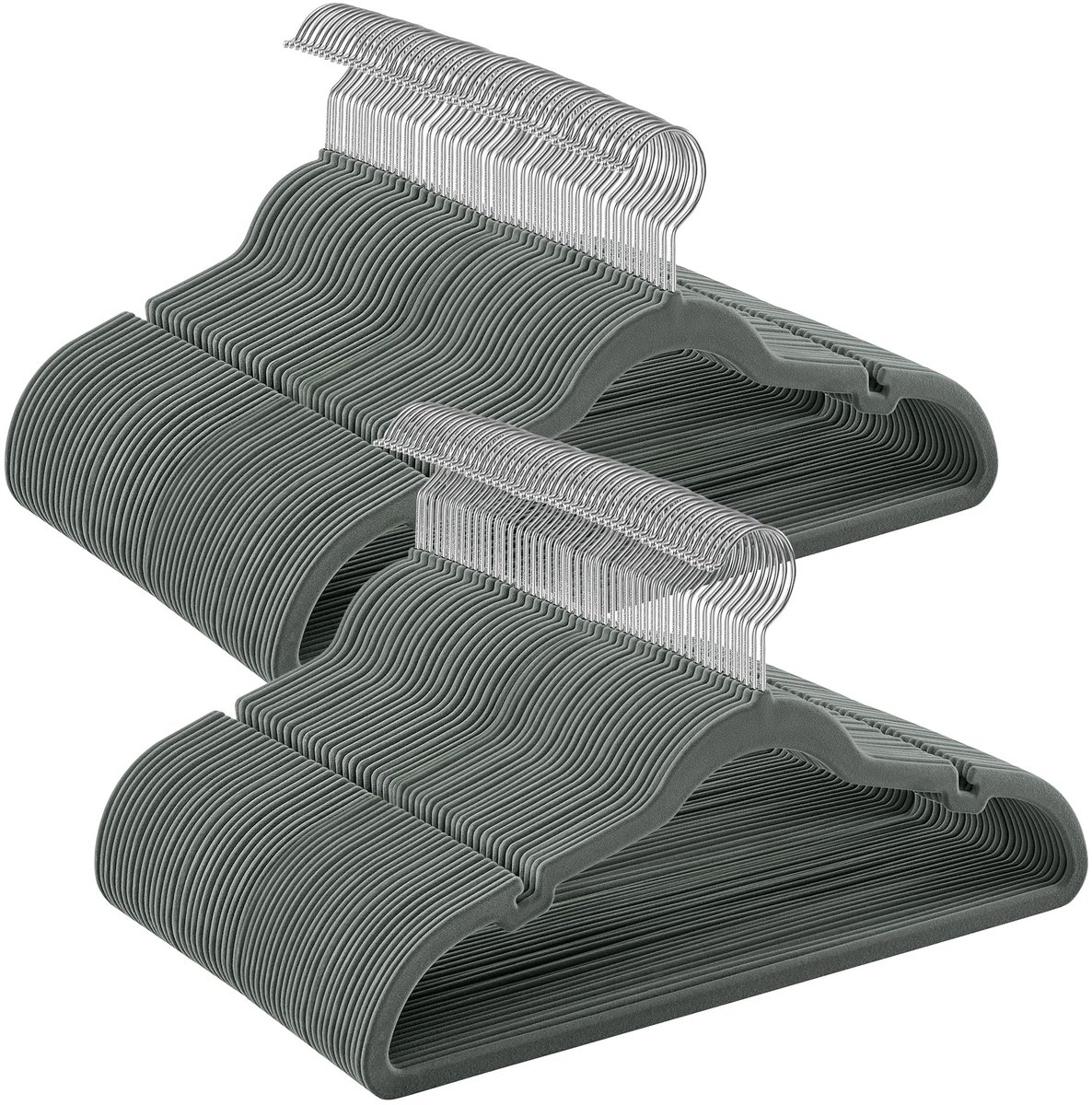 Famanu – Fluwelen kledinghangers set van 100 stuks, antislip en ruimtebesparend voor kledingorganisatie