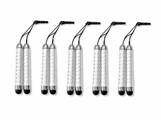 10 Stuks Uitschuifbare Touch Pen / Touchstift / Universeel / Compacte Stylus Pen / Touchscreen Pen / Tablet & Telefoon Touch Stift - Zilver — afbeelding 2