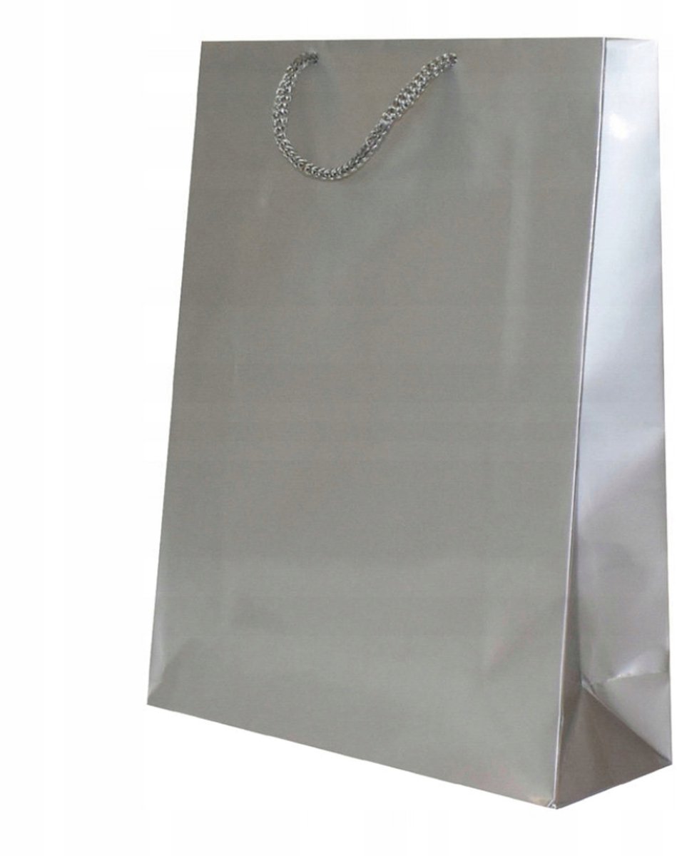 Luxe Zilveren Laminaten Tassen 17x7x25cm - 50 stuks