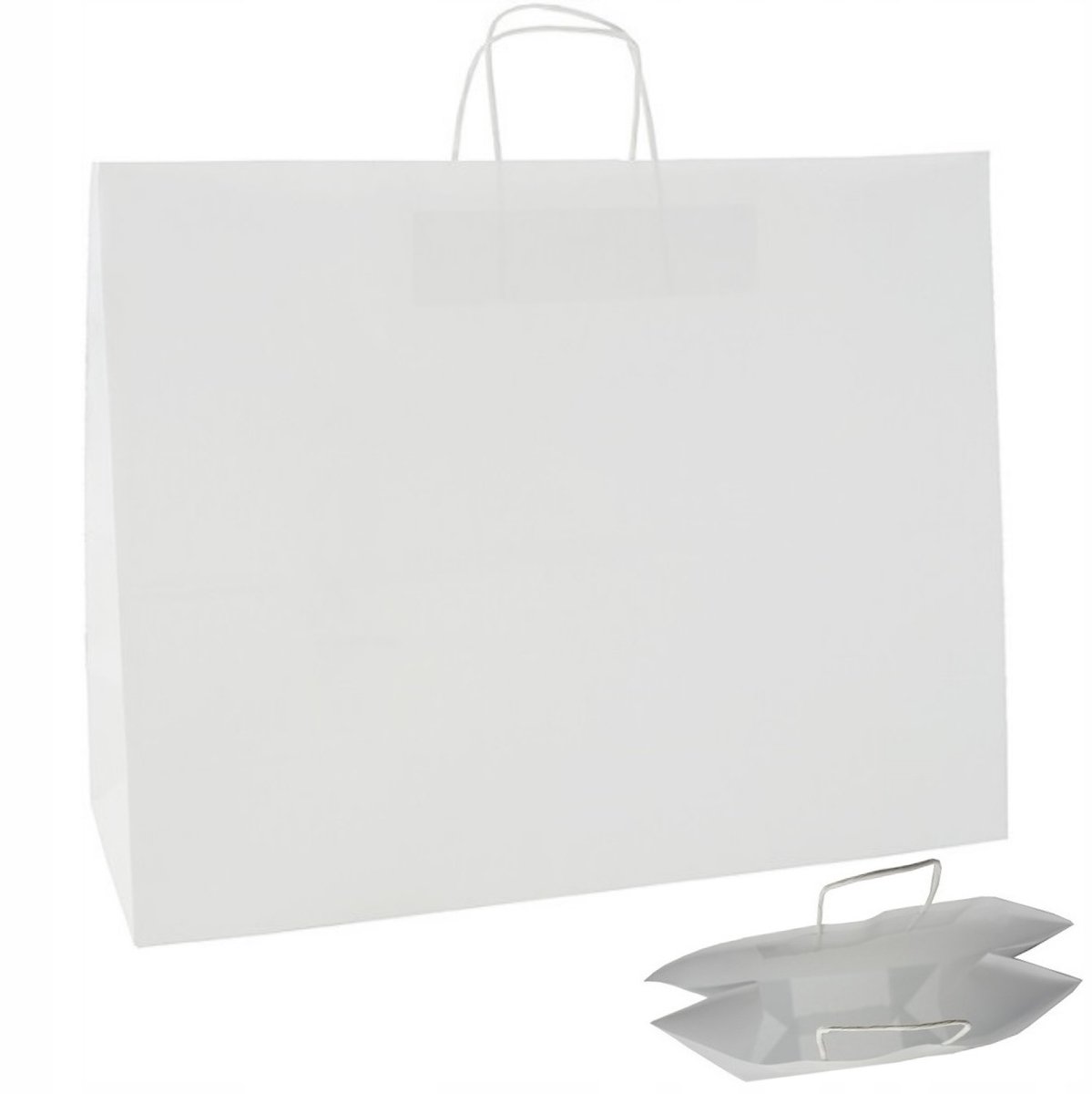 100x Witte Papieren Draagtassen 50x18x39 cm - EKO & Stevig