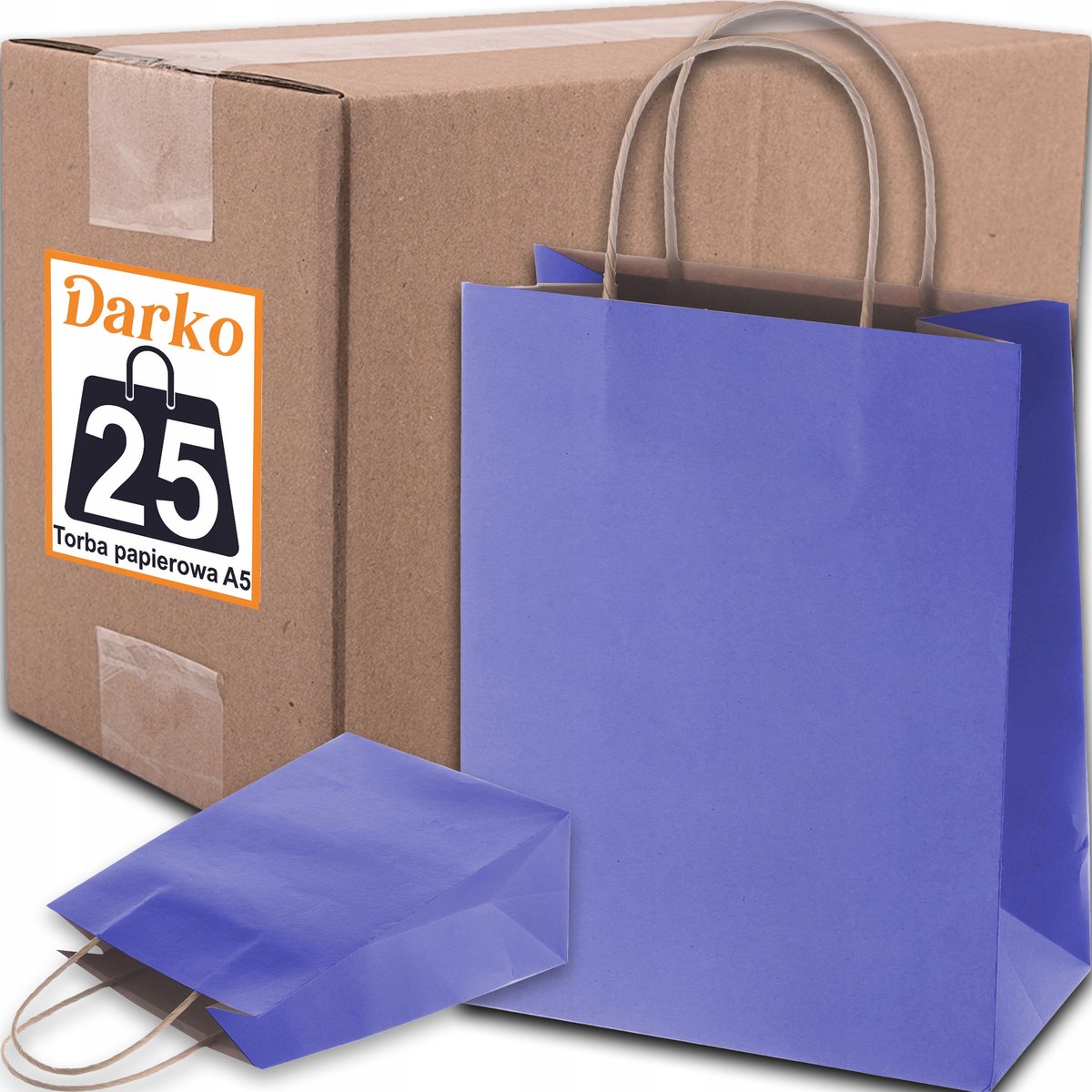 Papieren Cadeautas Donkerblauw A5 25 stuks - Eco Kraft