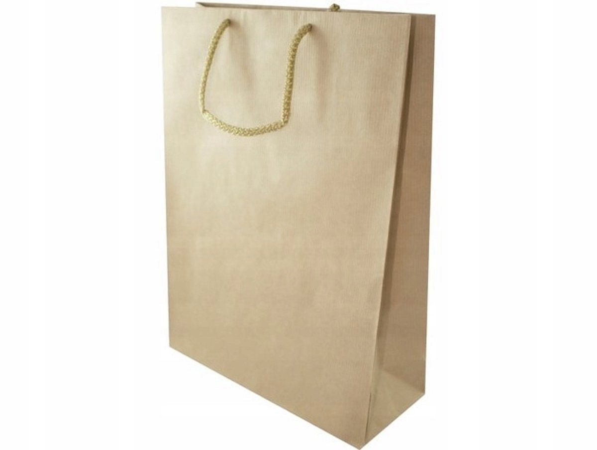 Papieren Cadeautassen Bruin Prestige 24x9x32 cm - 50 stuks